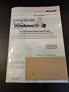 Microsoft Windows 98 User Guide Distribution PC No Disc Operating System Sealed - Picture 1 of 3