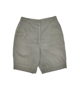 Vintage 70s Shorts Womens 10 28 Pleated High Waist Faded Olive Green Military - Picture 1 of 7