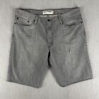Levi's 514 Mens 38 Jean Shorts Slim Straight Moto Gray Cotton Pockets 12” Inseam