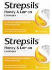 2x Strepsils Honey and Lemon Soothing Sore Throat Sweets Pack Of 36 Lozenges