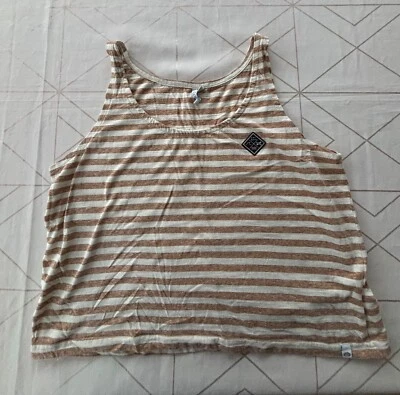 USED ANIMAL LADIES CROPPED TANK TOP IN CREAM & BEIGE SIZE 12 GREAT CONDITION - Image 1 of 2