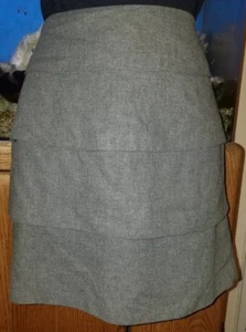 New Veronika Maine Tiered Gray Wool Blend Skirt Size 8 - Picture 1 of 5