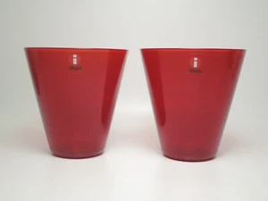 【2 piezas】Vaso kartio iittala Finland KAJ FRANCK vidrio 20cl rojo - Imagen 1 de 7