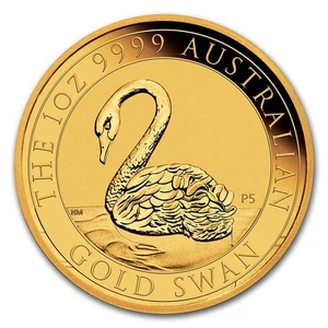 2021 Australia 1 oz Gold Swan BU - Picture 1 of 5