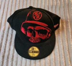 Mens Hat New Era Cap Metal Mulisha 59FIFTY Fitted 7³/⁴ Black Red 58.7cm 2010 - Picture 1 of 6