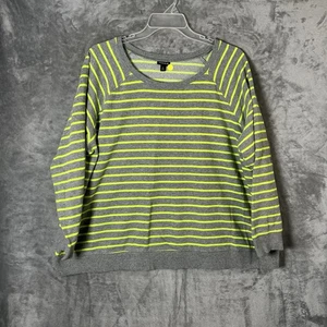 Sudadera para mujer Torrid gris y amarillo neón a rayas manga larga talla 2 (2x) - Imagen 1 de 5