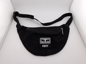 Obey Riñonera Negra Cintura Paquete Cinturón Bolso Cremallera Bolsillo Correa Ajustable Logo Parche - Imagen 1 de 5