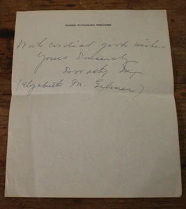 DOROTHY DIX / Elizabeth M. Gilmer Double SIGNED AUTOGRAPH SPECIMEN Sheet L@@K - Picture 1 of 2