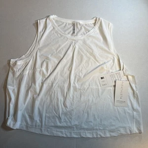 NWT Athleta Ultimate Muscle Tank 1X White Relaxed Crop Top Quick Dry Crew - Picture 1 of 5