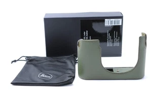Medio estuche protector de cuero Leica verde oliva 19653 sin usar en caja para Q3 con estuche - Imagen 1 de 11