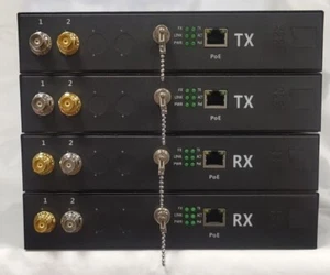 Bidirectional 1+1 12G/6G/3G/HD/SD SDI Fiber With 1X Gigabit PoE+, ST, 20KM - Picture 1 of 4