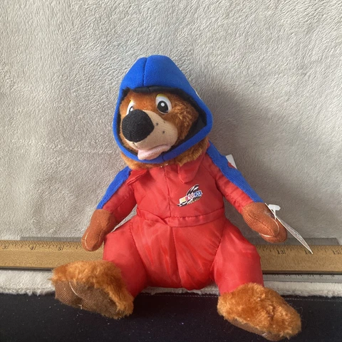 Nanco Vintage NASCAR Race Brown Bear Mascot 7” Plush Stuffed Animal Toy 1997 Cover