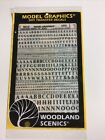 Woodland Scenics HO Scale Decal MG718:Condensed Roman Alphabet Black 1/16, 3/32”
