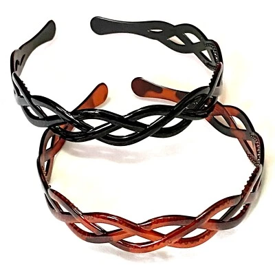Black,Brown plastic weave style aliceband Headbands mall teeth 2.0 CMAccessories