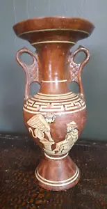 Vintage große Terrakotta neoklassizistische Urnenvase griechische Handarbeit L. Hassapis signiert - Bild 1 von 7