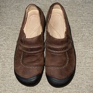 Keen  Kaci Brown Leather Slip On Clog Size 9.5