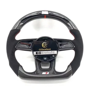 For Audi S3 S4 S5 RS3 RS4 RS5 B9 A3 A4 A5 Q8 Q2 Q5 S7 Carbon LED Steering Wheel - Picture 1 of 8