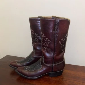 Lucchese Vintage Western Cowboystiefel Strauß Ausschnitt exotisch selten 2318 Gr. 91/2A - Bild 1 von 10