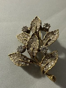 Spilla vintage primi '900 bellissima con strass e oro firmata - Foto 1 di 2