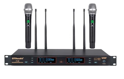 GTD Audio 2x100 Ch UHF Diversity Wireless Hand held Microphone Mic System F-36 - Image 1 of 3