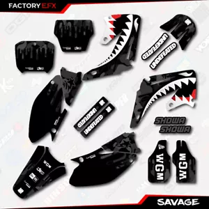 Black Savage Camo Racing Graphics Kit fits Honda Cr125 Cr250 02-07 CR 125 250 - Foto 1 di 2