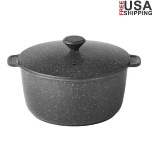 Nonstick Cast Aluminum Dutch Oven 5qt Cooking Casserole Kitchen Cookware Round - Picture 1 of 8
