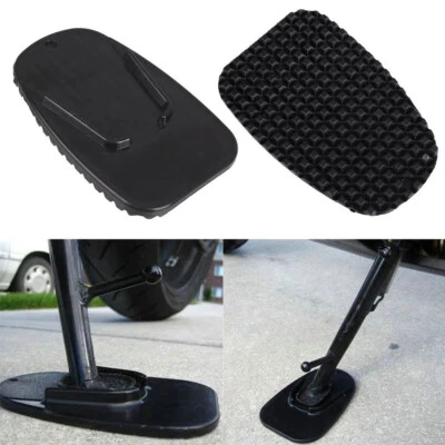 2Pcs Motorcycle Parts Foot Pad Kickstand Extension Plate Stand Accessories Black - Image 1 of 4