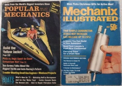 Vintage Mechanix Illustrated Popular Mechanics Magazine 1970s Lot of 2 VG Crafts Foto 1 de 4