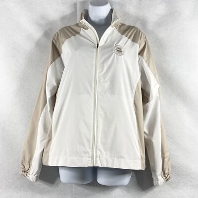 Chaqueta de golf FootJoy FJ para mujer mediana blanca tostada cremallera completa nailon ligera Foto 1 de 4