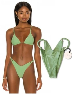 Parte inferior de bikini de cuerda Tularosa talla S en verde mar nuevo con etiquetas - Imagen 1 de 5