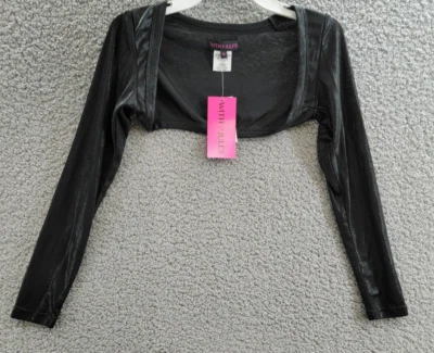 With Jules Open Front Cropped Shrug Big Girls' M Black Solid Long Sleeve Pull On - Image 1 of 4