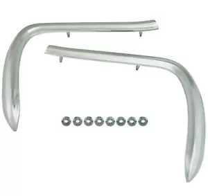 Par de molduras de extensión de cuarto de tapa de maletero trasero GTO 1966 metal cromado M1533 - Imagen 1 de 6