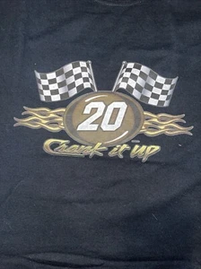 Vintage Tony Stewart Crank It Up#20 T-Shirt Size XL NASCAR - Black - Picture 1 of 4