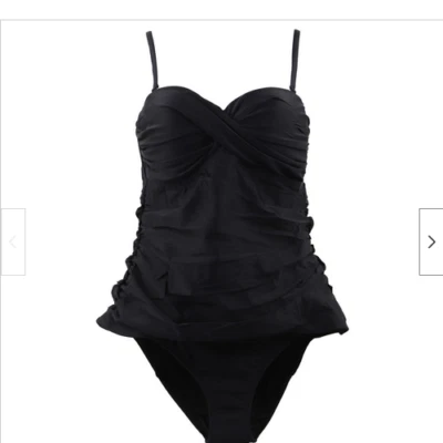Juego de 2 Tankini de bambú para mujer, (negro, pequeño (6-8)) nuevo con etiquetas Foto 1 de 4
