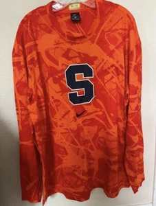 Nike Dri-Fit Syracuse 'CUSE Long Sleeve Jersey Size Medium Shirt Orange - Picture 1 of 1