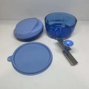 Tupperware Happy Chef Chopper Double Blade Blue Mechanical Shredder 300ml + Lid - Bild 1 von 6
