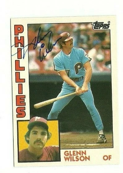 Glenn Wilson 1984 Topps Traded autographed auto signed card Phillies - Image 1 of 1