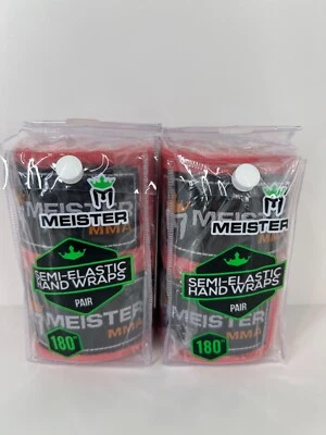 Meister MMA Adult 180" Semi-Elastic Hand Wraps for MMA Boxing 2 x Pair - Pink - Image 1 of 4