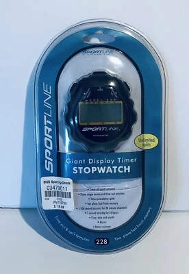 Sportline Giant Display Timer Stopwatch Water-Resistant Sport Black New Sealed - Image 1 of 4