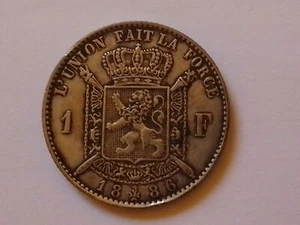 Belgien 1 Franc 1886 Leopold II. Silber - Bild 1 von 2