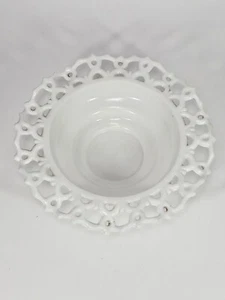 Vintage Westmoreland Milk Glass Lace Edged Footed Bowl 8.75" Diameter 3" Tall - Picture 1 of 7