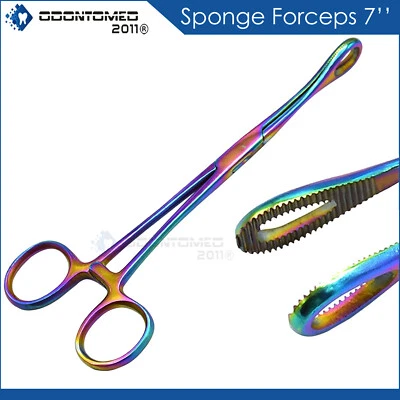 Forester Sponge Forceps Multi Serrated Clamp Piercing Grasping Tattoo Fishing - Image 1 of 3
