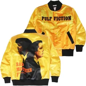 Pulp Fiction Men's Headgear Classics Embroidered Bad Mother Satin Jacket - Picture 1 of 5