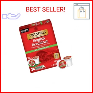 Twinings Decaffeinated English Breakfast Black Tea K-Cup Pods for Keurig, 24 Cou - Picture 1 of 2