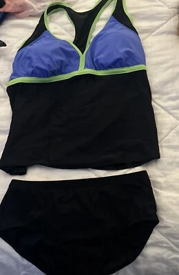 Traje de baño sin tanque de 2 piezas Tops control abdominal talla 14 Foto 1 de 4