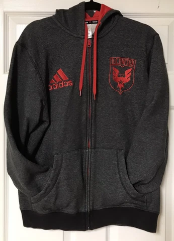 Adidas DC United hoodie zip-up sweatshirt jacket Large Soccer Futbol Cover