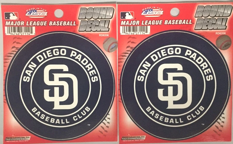 San Diego Padres MLB Decal Car Window 4.5" Sticker Sports 2 PACK - Image 1 of 1