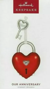 Hallmark Keepsake 2022 Our Anniversary Heart Lock With Key Metal Ornament New - Picture 1 of 2