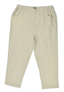 Emerge Linen Blend Pants Size 16 Beige NWT Womens - Picture 1 of 8