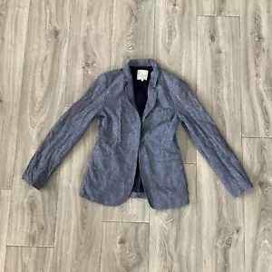Joie 100% Linen Blazer Women’s 2 Blue Coastal Summer Jacket Lightweight Open - Picture 1 of 9